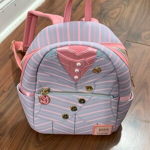 Loungefly Pink and Blue Striped Backpack